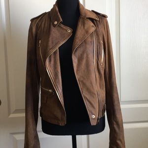 BNCI Faux Brown Suede Moto Jacket